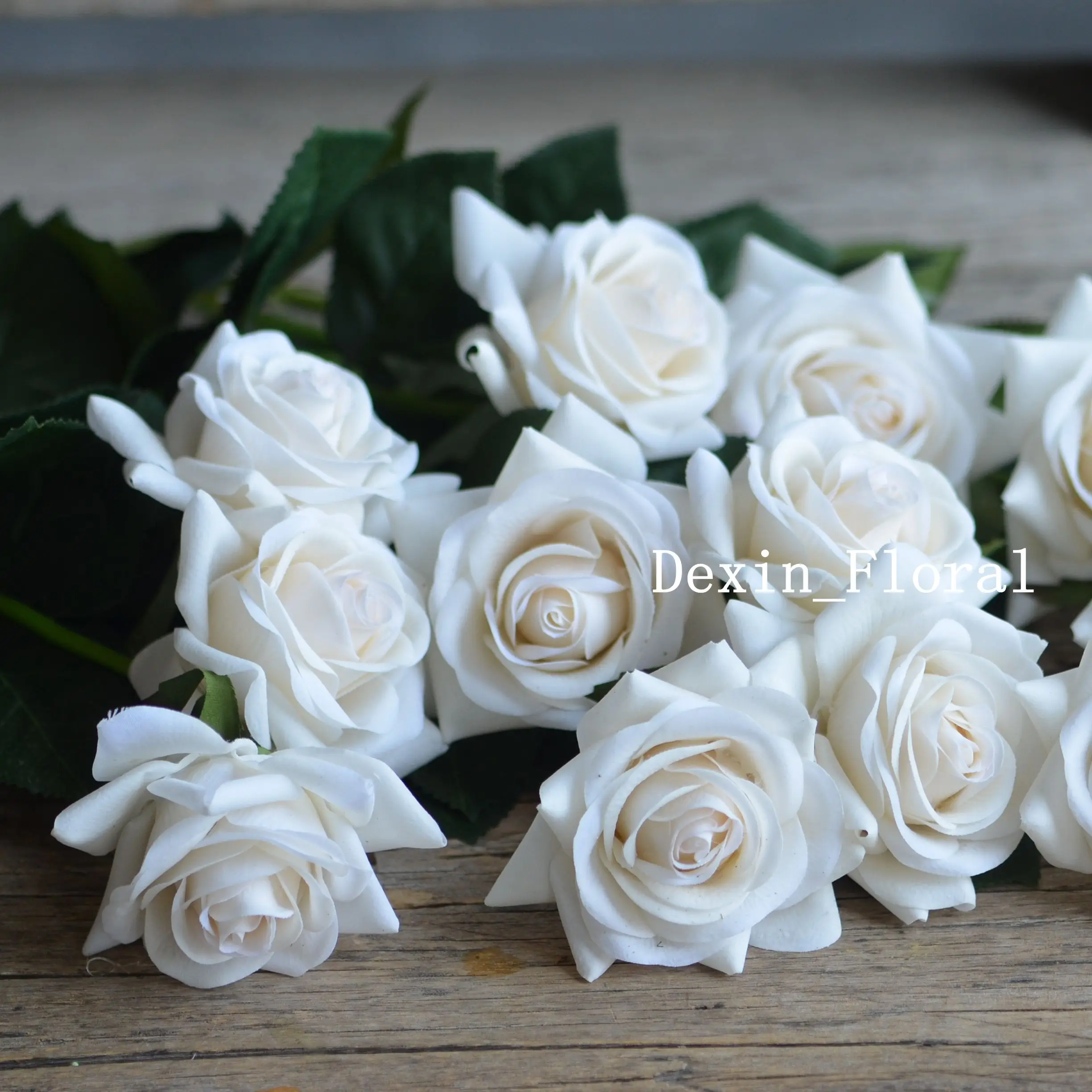 Morandi White Real Touch Roses, Aritificial Flowers, Special Morandi Color Rose, Perfect For DIY Arrangement, Wedding Flowers