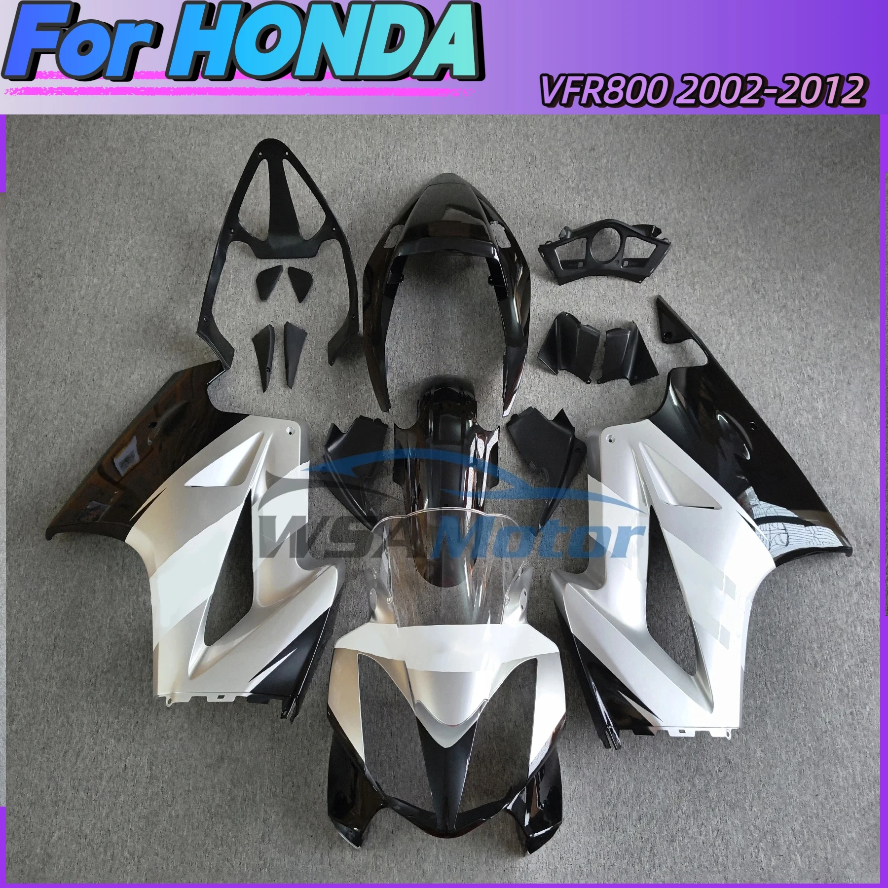 Customize Motorcycle Fairing Kit for Honda VFR800 2002 2001 2002 2003 2004 2005 2006 Red Gloss Fairings FOR VFR 800 02-12 Tank C