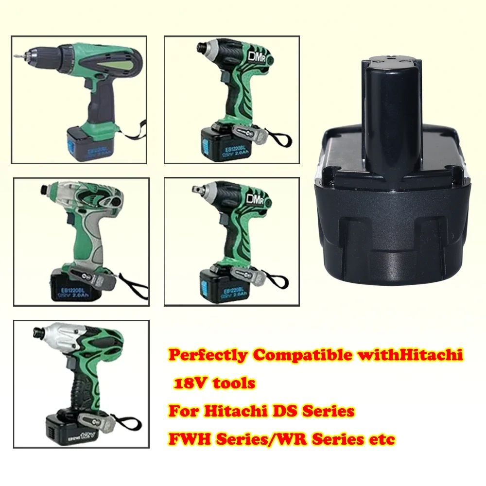 Batería de repuesto de iones de litio para HITACHI BCL1830, 18V, 4800/6800/9800mAh, BCL1815, 327730, 327731, EBM1830