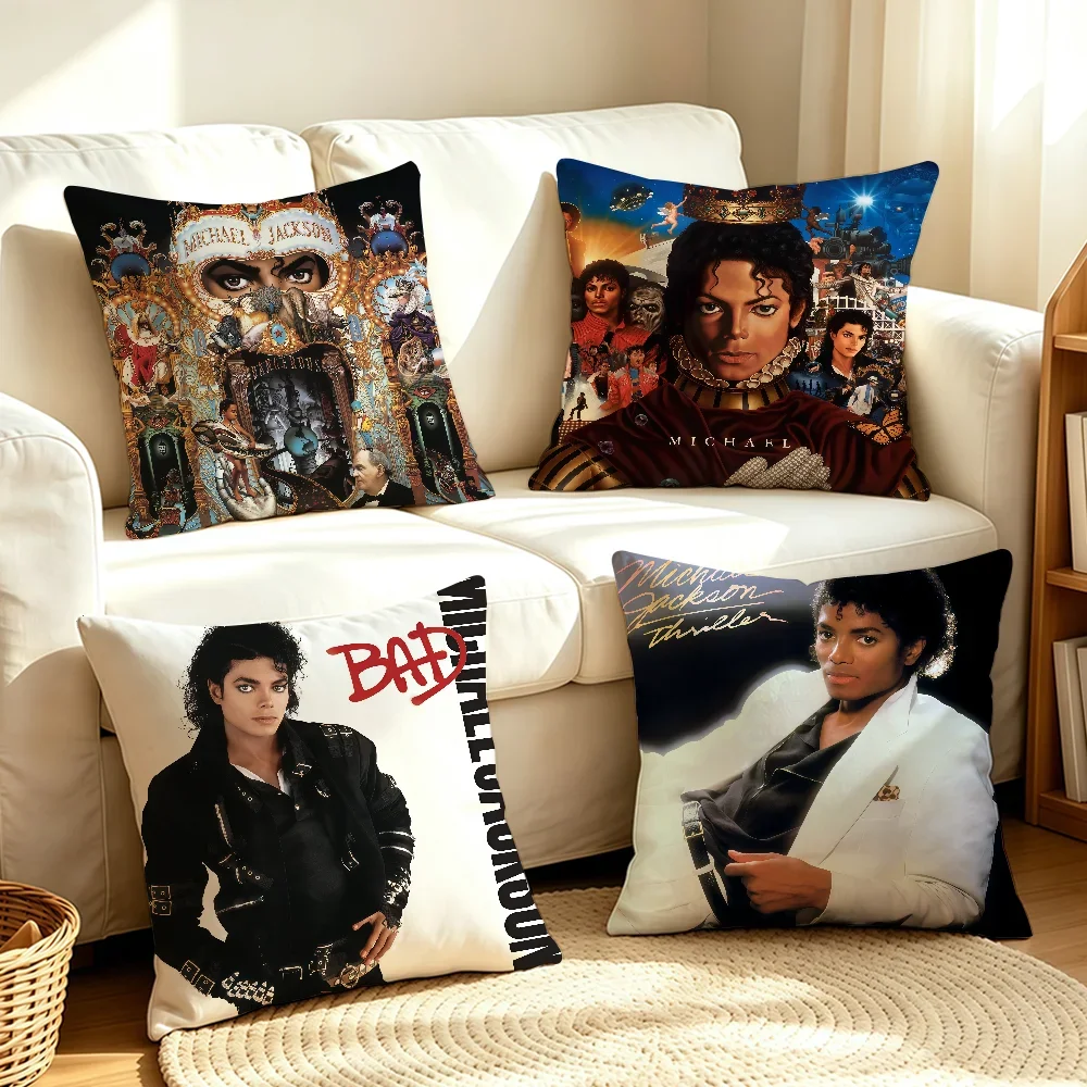 Hot Singer M-Michael J-Jackson-S cushion cover Soft Smooth Hidden Zipper Washable Decorative Couch Office Housewarming Gift
