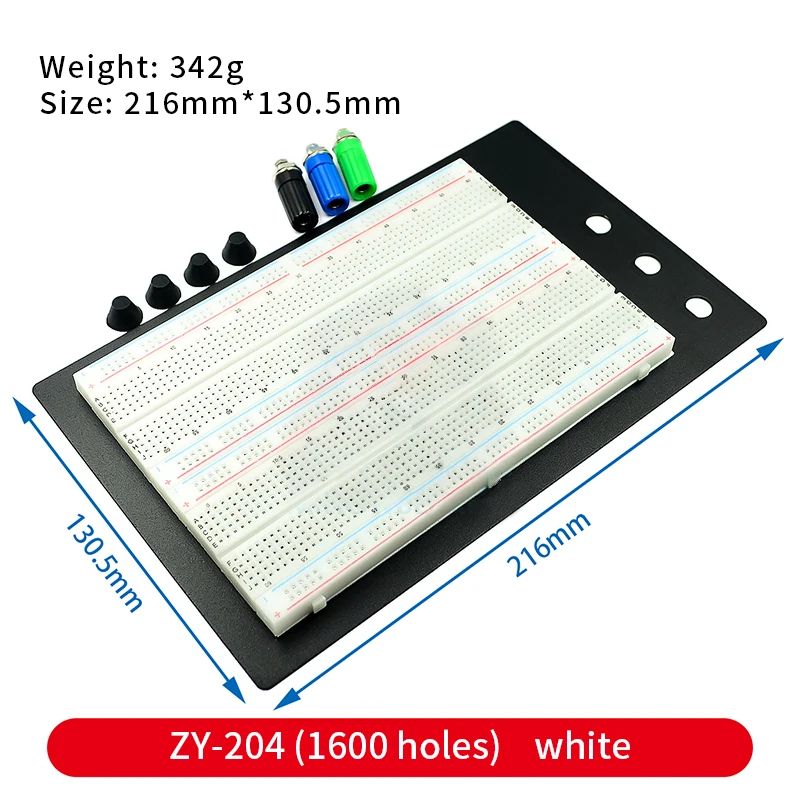 ZY-204 Solderless Breadboard Protoboard SYB-1660 4 Bus Test Circuit Board Tie-point Male to Male Dupont Line Cable DIY KIT image 2