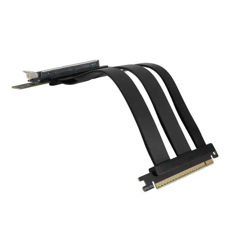 

A01K-PCIE 5.0 16X Extension Cable Graphics Card Extension Cable 90° Mounting GPU Extension Cord Black
