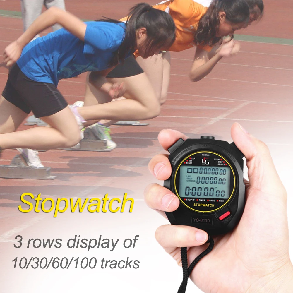 Professional Handheld Digital Stopwatch Timer Outdoor Sports Training Timer Chronograph Stop Watch 0.01s Precision Timer Tools