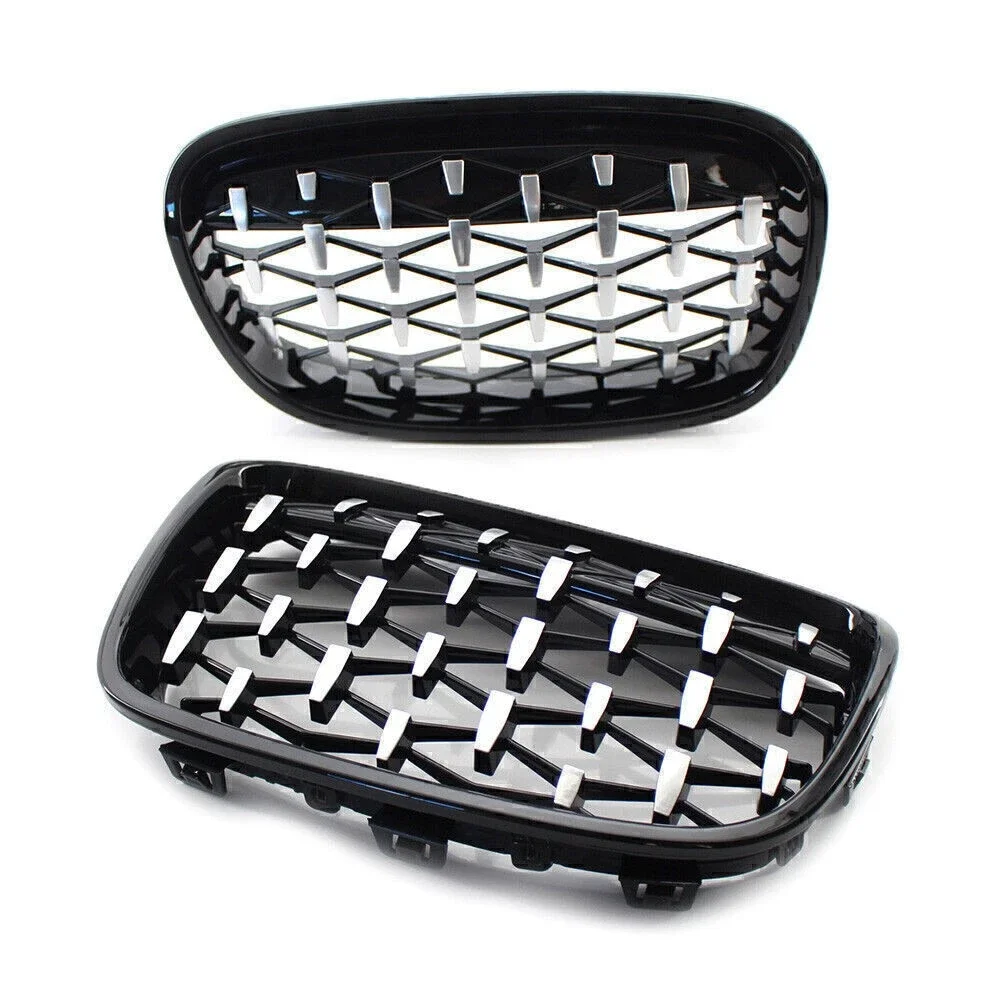 

For BMW 1 Series F20 F21 2011-2014 2x Car ABS Grille Front Kidney Grill Diamond Style Parts 51137239022 51137239021 51137262119
