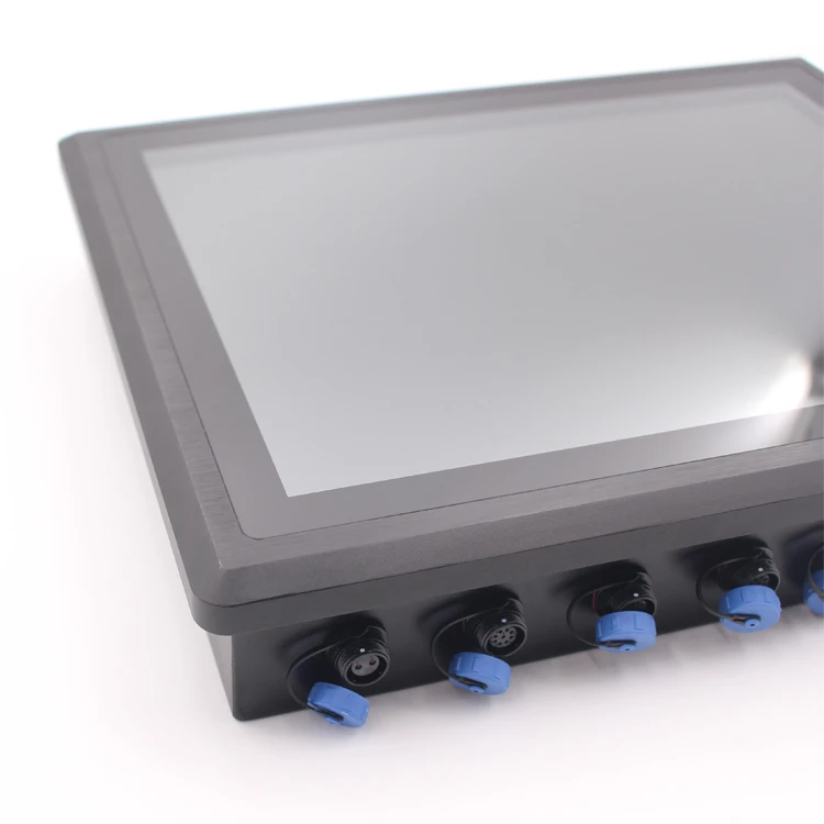 15 17 19 Inch Black Industrial Touch Panel Pc For Ship Full IP67 Waterproof Shockproof 1000cd/m2 Brightness Panel Pc