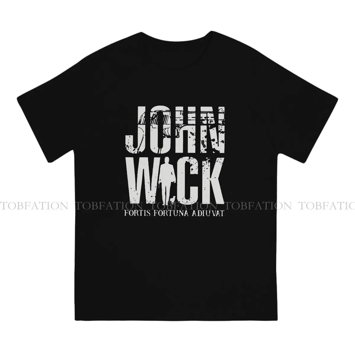 John Wick Fortis Fortuna Adiuvat T Shirt Harajuku Homme Tshirt Loose Crewneck Men Tshirts