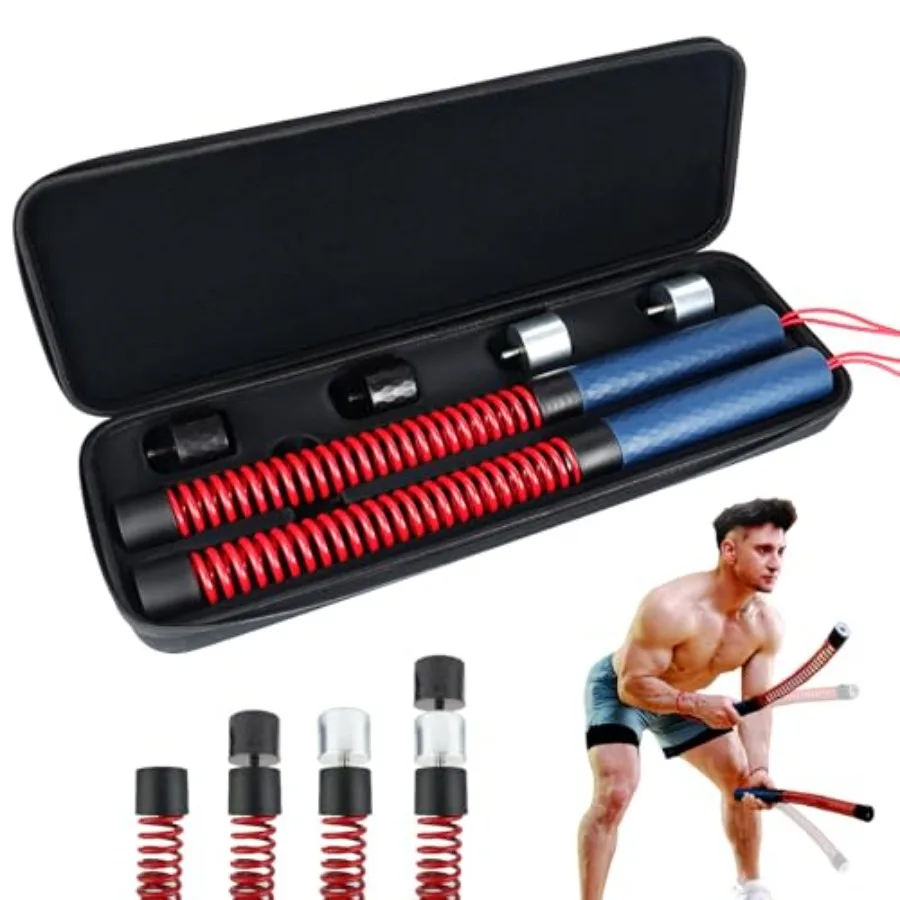 

Upgraded Ropeless Battle Ropes for Home Gym Four Adjustable Weight Levels Weighted Workout Ropes for HIIT Cardio and Strength T