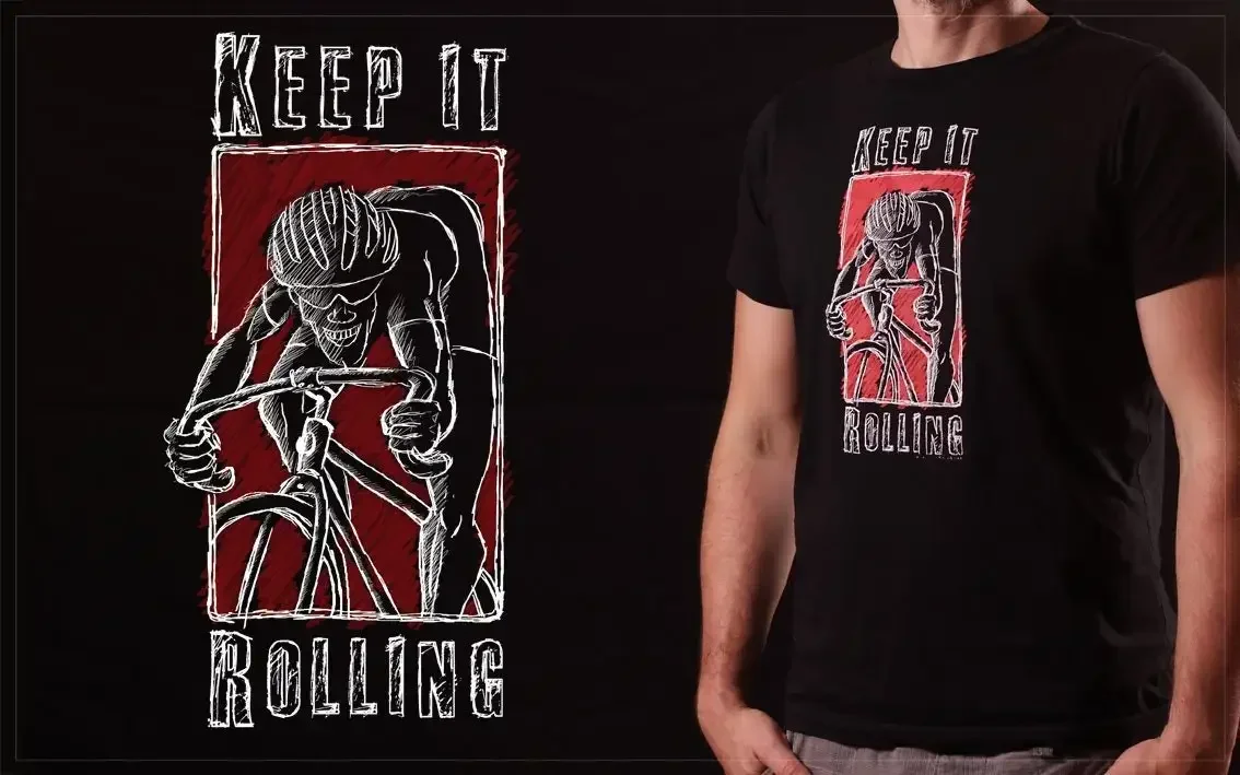 T Shirt Keep It Rolling We Love Cycling