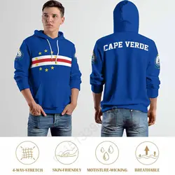 Cape Verde Country Flag 3D Hoodie Polyester Cool Men Women Harajuku Sweatshirt Unisex Casual Pullover Hoodies Custom Name