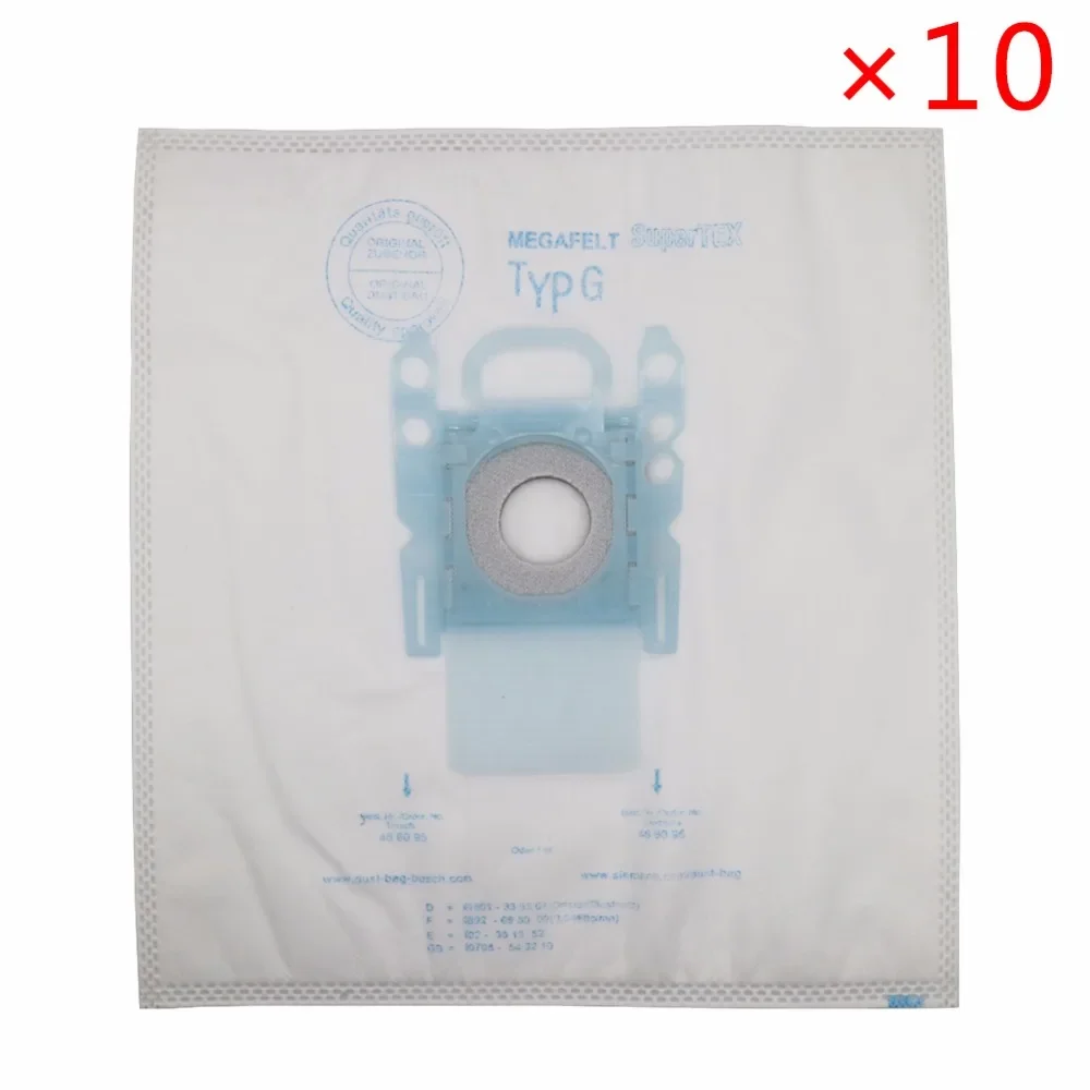 10pcs Vacuum Cleaner Dust Bag Type G for Bosch Microfibre GXXL GXL MegaAir SuperTex BBZ41FGXXL for SIEMENS BSG6 BSG7 BSGL3126