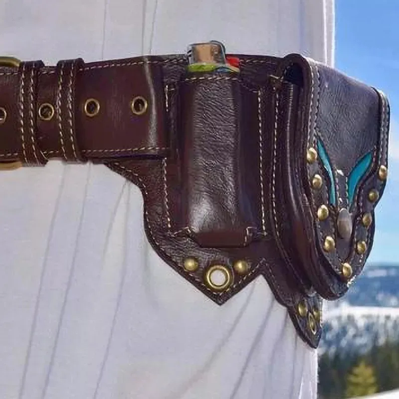 Medieval Steampunk Leather Utility Belt Festival Hip Bag Bohemian Hippie Fanny Pack Practical Messenger Pouch For Hiking Travel