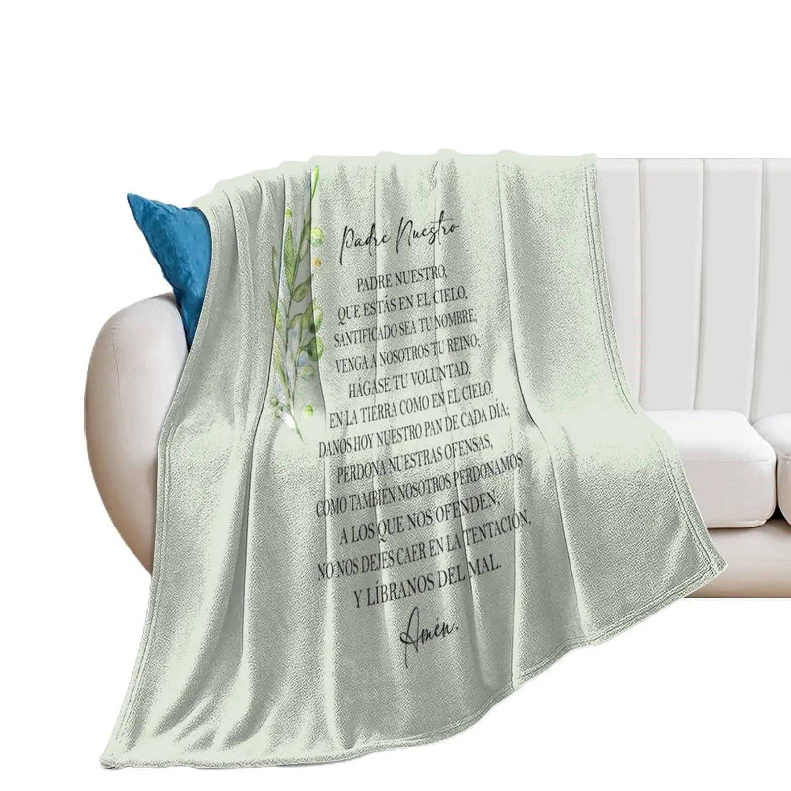 

Padre Nuestro, Spanish Prayer Throw Blanket Custom Blankets For Bed Soft Big Polar Blankets