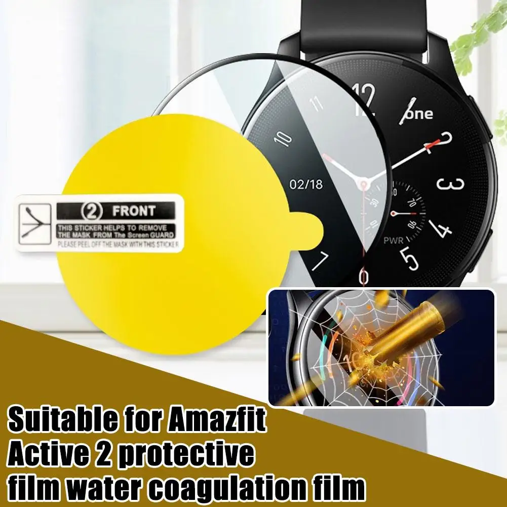 Screen Protector For Amazfit Active 2 Smartwatch Protective Film Clear Soft High Definition Clear Scratch-resistant L3P4