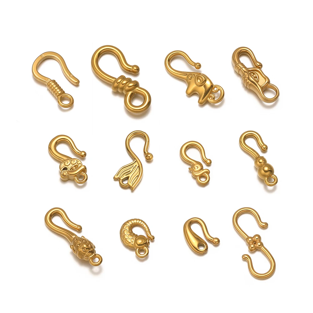 10 Stück Edelstahl-Seilverschlüsse, Fisch-Elefanten-Haken für DIY-Schmuckherstellung, Armbandverbinder, Halsketten-Zubehör – Detail 3