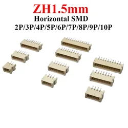 10/30/50Pcs/lot ZH1.5MM Horizontal SMD Connector Terminal Socket Mini Micro 1.5mm ZH 2P 3P 4P 5P 6P 7P 8P 9P 10P Plug Connector