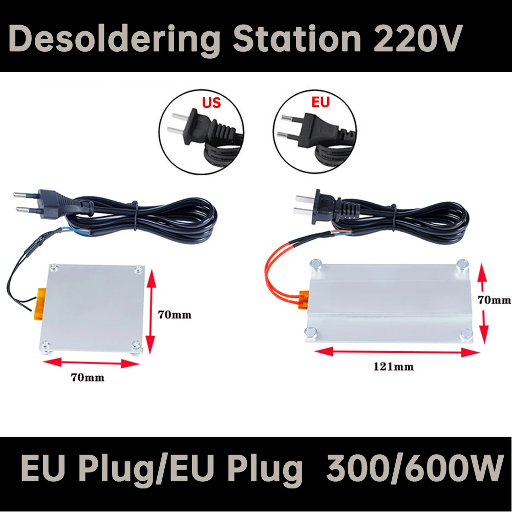 HD 220V LED Lamp Remover BGA Fast Heating Welding Solder Ball Station Aluminum Heating Plate 260 Degree 300W 600W Diy Soldering