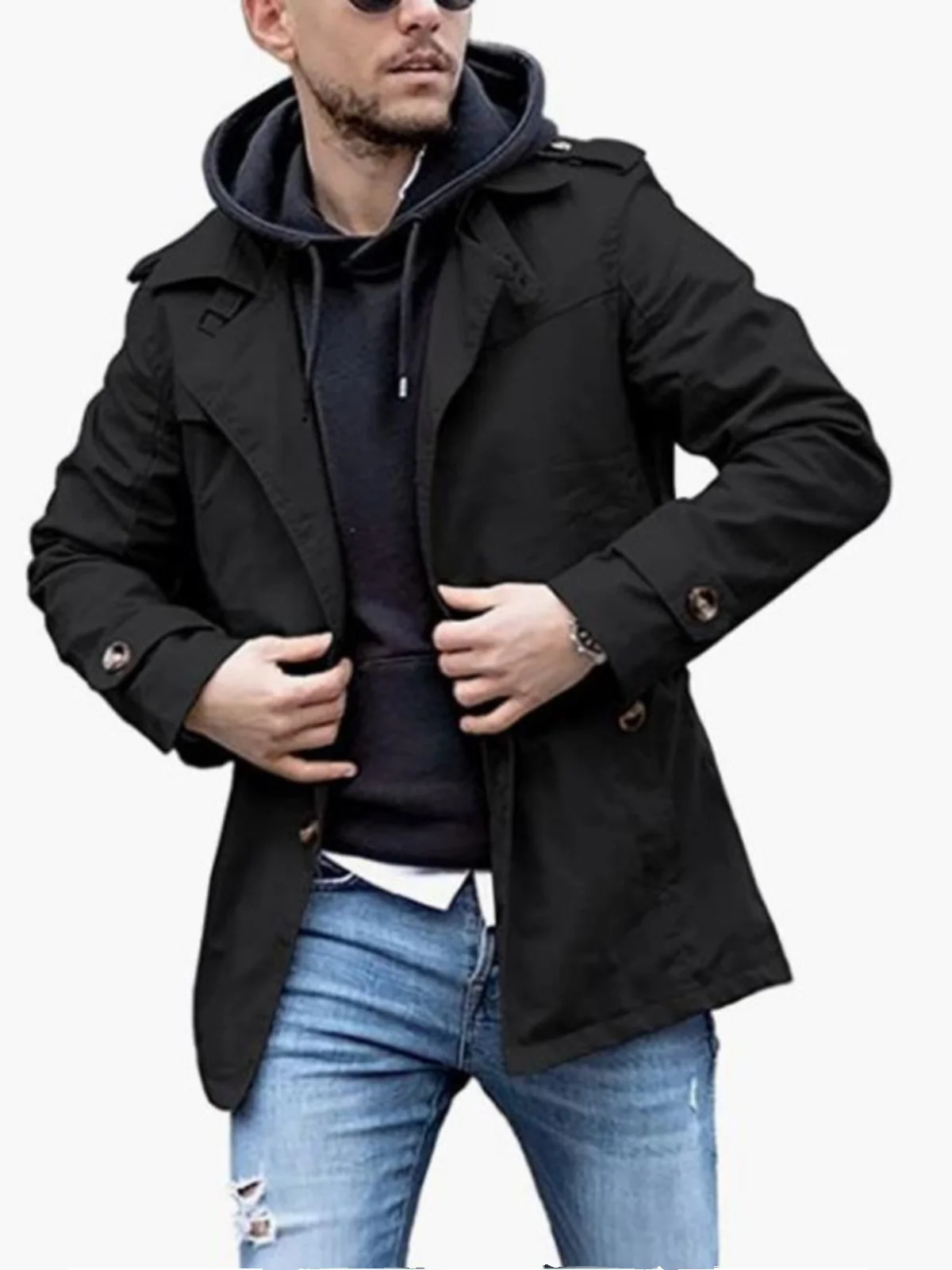 

Мужское джато средней длины American Sle, весенне-осеннее универсальное мужское пальто Briti Sle для взрослых, мужское пальто Independent Station