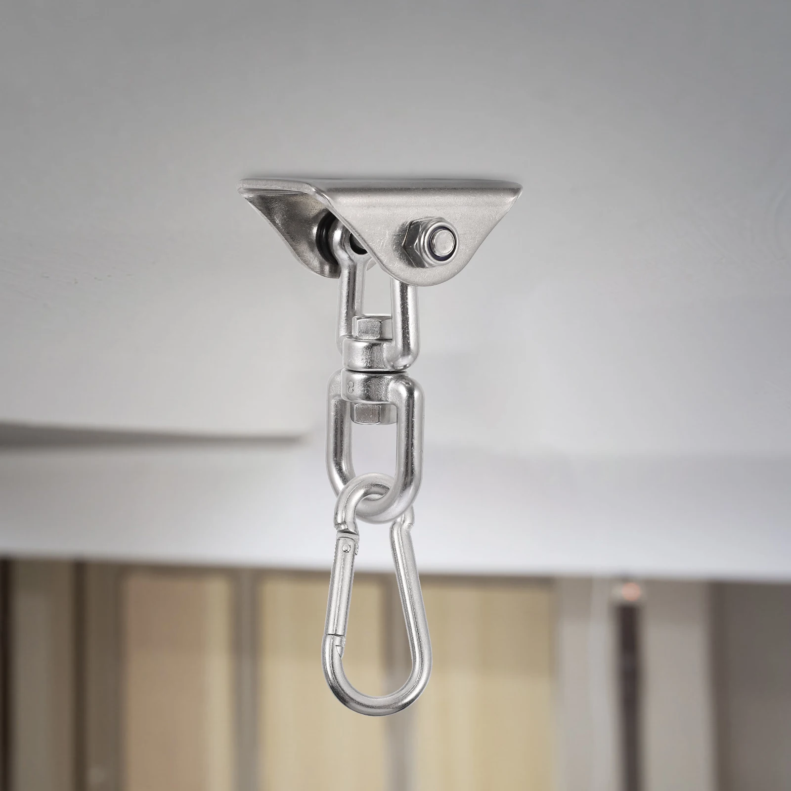 

Stainless Steel Hammock Hooks Heavy Duty Suspension Fittings Black Lifting Kit Durable Hook Set Swing Outdoor