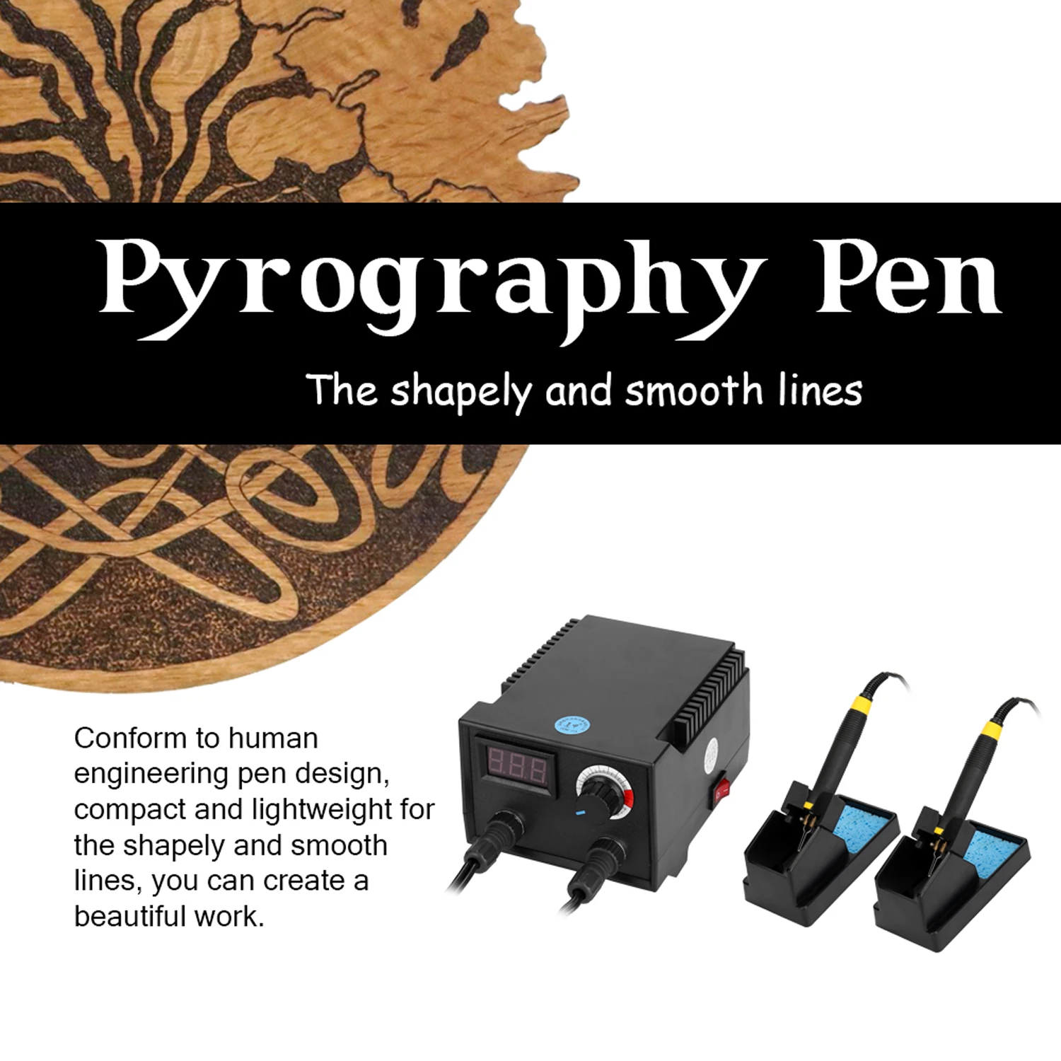 100W Digital Wood Burner Pyrography Pen Burning Machine Gourd Crafts Tool Set With Welding Wire Gourd Craft Tool Set