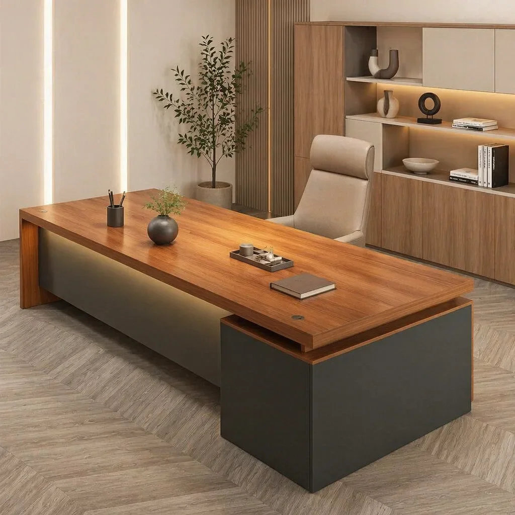 Boss office table and chair combination,simple modern office furniture, light luxury, high-end sense, single table, large desk