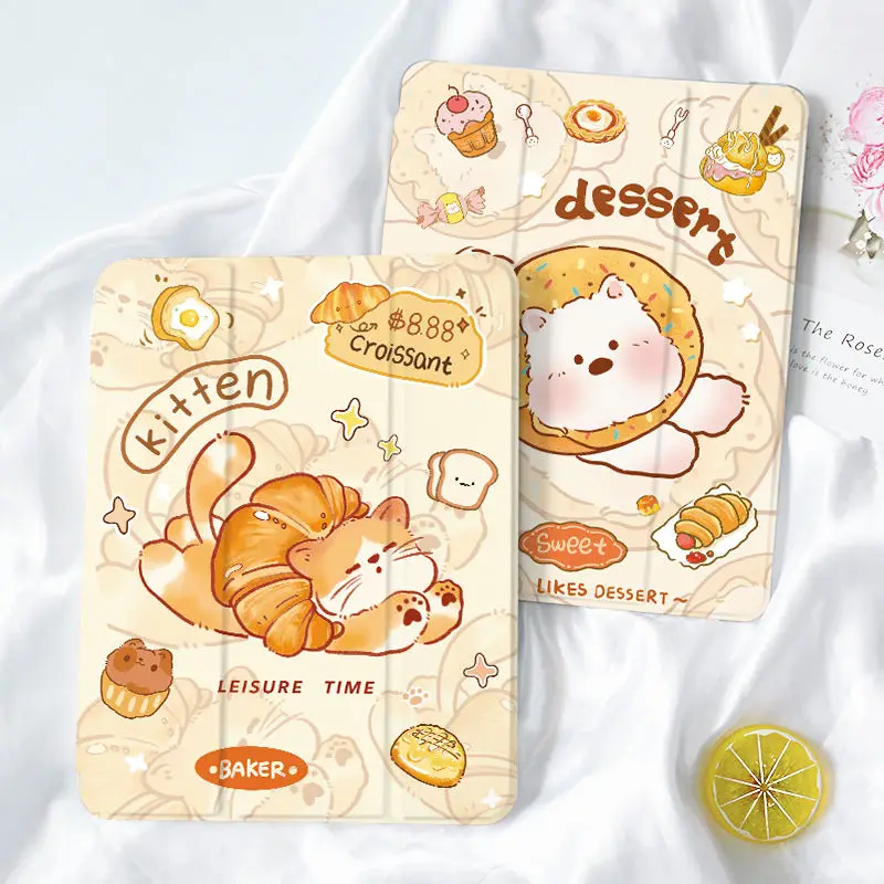 Smart Case with Pen Holder for Samsung Tab A9 8.7" Plus 11" Fundas for Samsung Tab S7 S8 S9 11 Plus S10 S9 12.4 Inch Cute Puppy