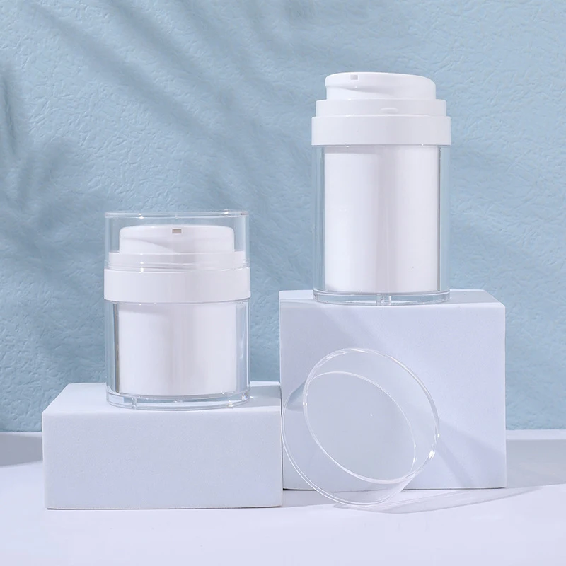 50/100ml Cosmetic Jar Plastic Cream Refillable Cans Vacuum Bottle Press Style Cream Jar Vials Airless Cosmetic Container