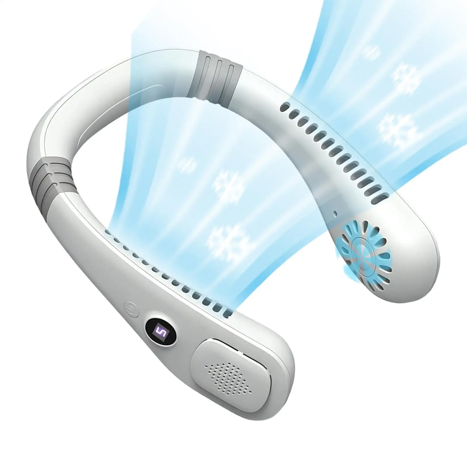 5 Speeds Bladeless Quiet Wearable Neck Fan Necksupport Outdoor Wearable Hands-Free Fan Mini Summer Sport Fan Personal Fans