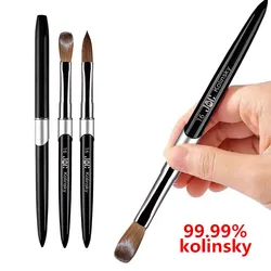 1PC Nail Acrylic Brush Kolinsky Sable Acrylic Brush UV Gel Carving Pen Brush Liquid Powder DIY Nail Drawing