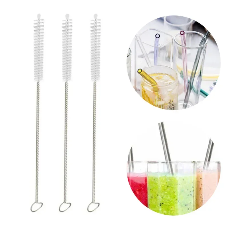 1/3/5/10pcs Fine Pipette Tank Pipe Brush Bottle Suction Tube Glass Tube Spiral Soft Hair Straw Cleaning Brushes Tools Wholesale