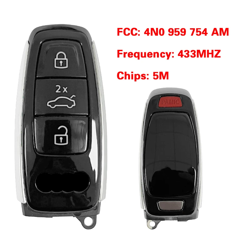 

CN008017 MLB Original OEM Smart Remote Key Control 4 Button 433MHz 5M Chip FCCID 4N0 959 754 AM For A-udi A5 A6 A7 Q8 2020 2021