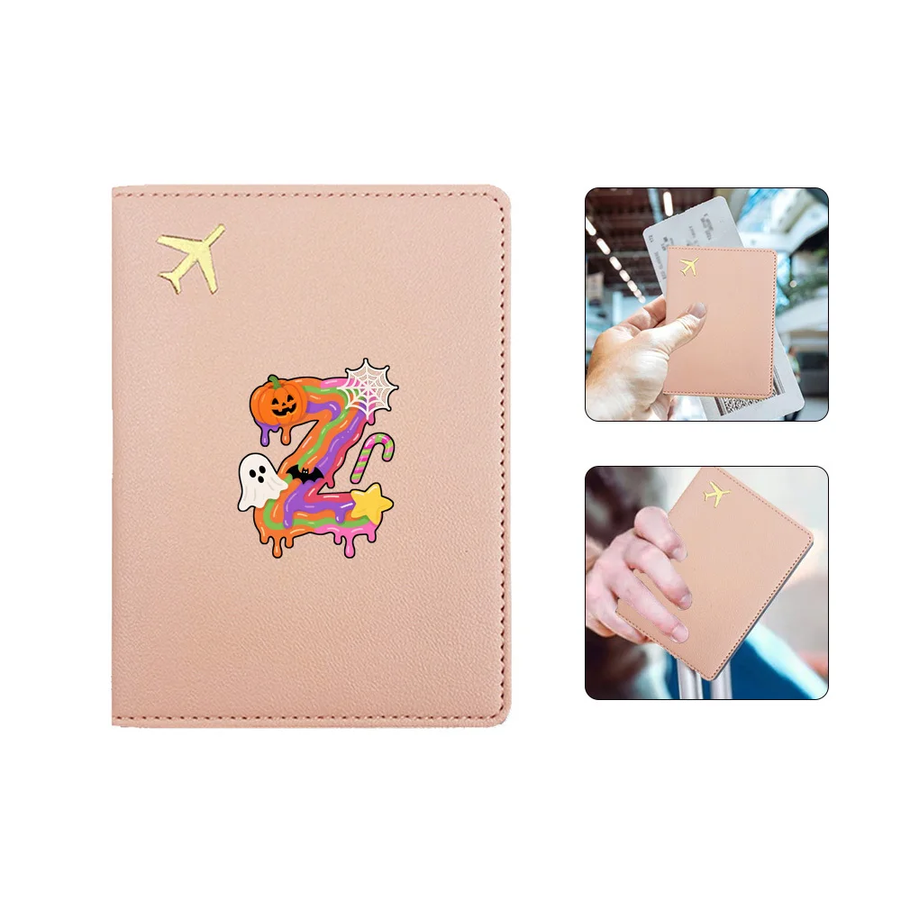 Durable PU Passport Cover Id Card Holder Protective Cover Portable Travel Accessories Unisex Candy Letter Pattern