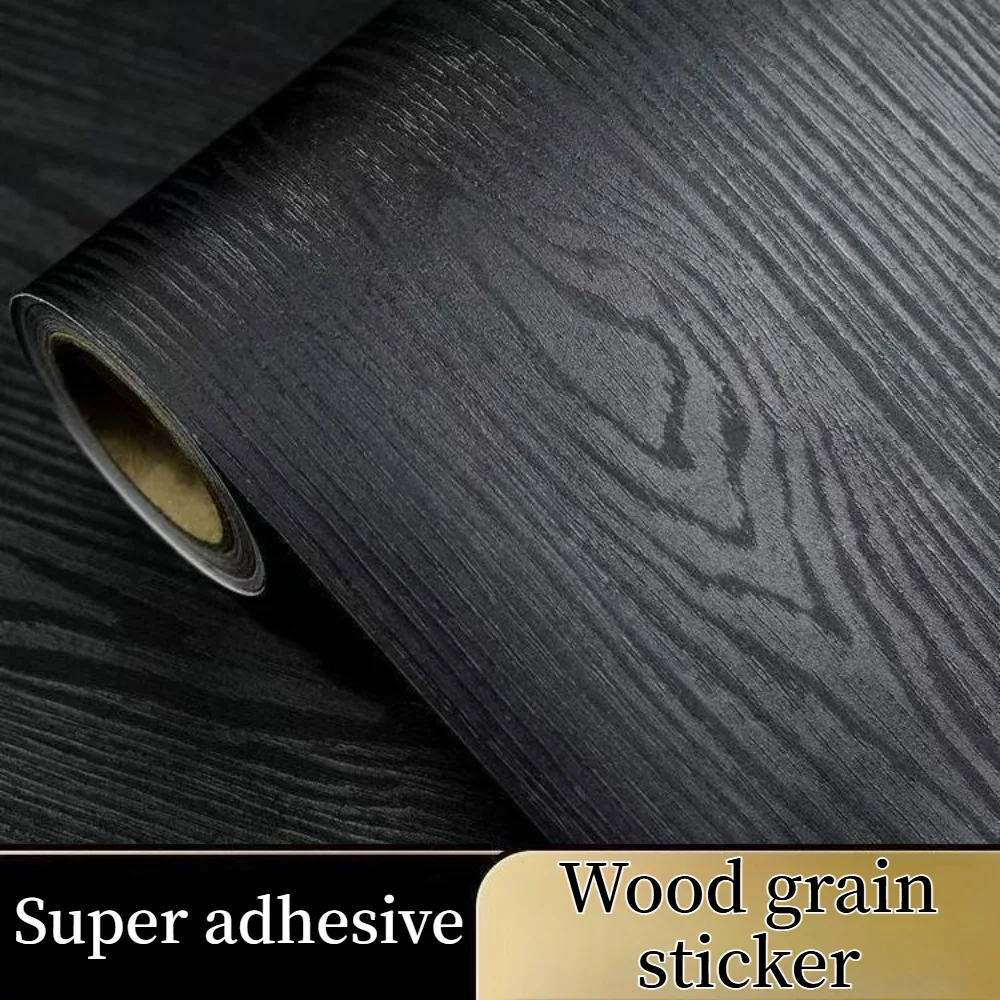 33FT black border peeled black wood grain wallpaper border detachable waterproof bathroom mirror frame sticker, 2 pieces