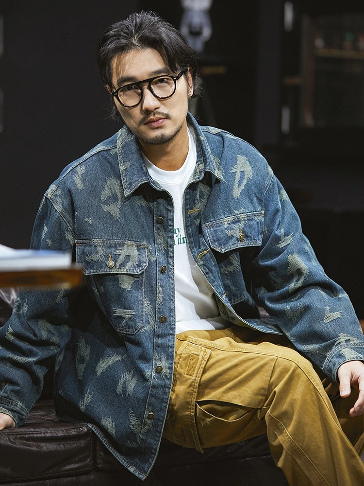 

Мужские джинсы American Sle Long Sve Denim, весна-осень, новые, модные, свободные, повседневные, универсальные, молодежные, из джинсовой ткани