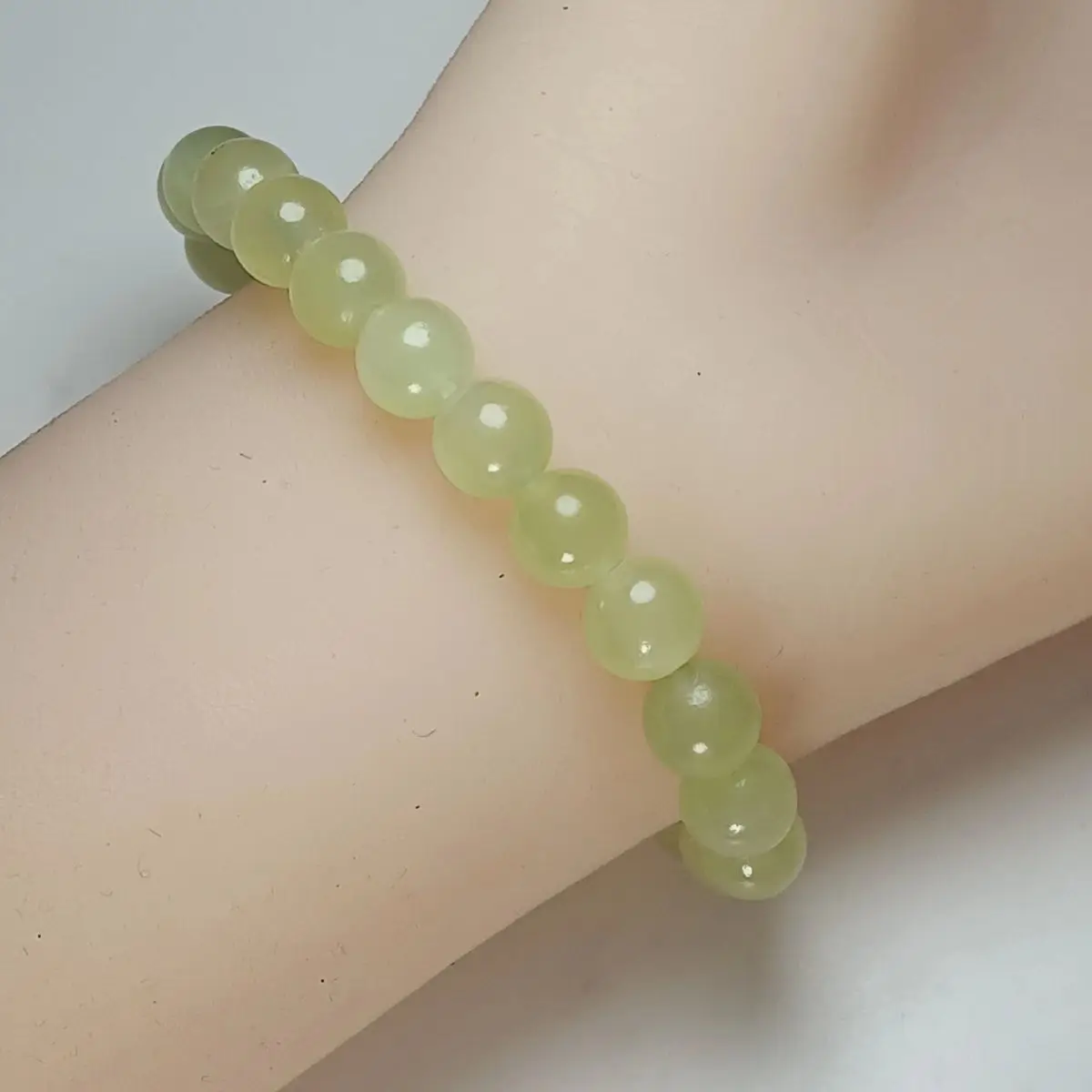

Hetian Jade Topaz Bracelet Round Bead Single Circle