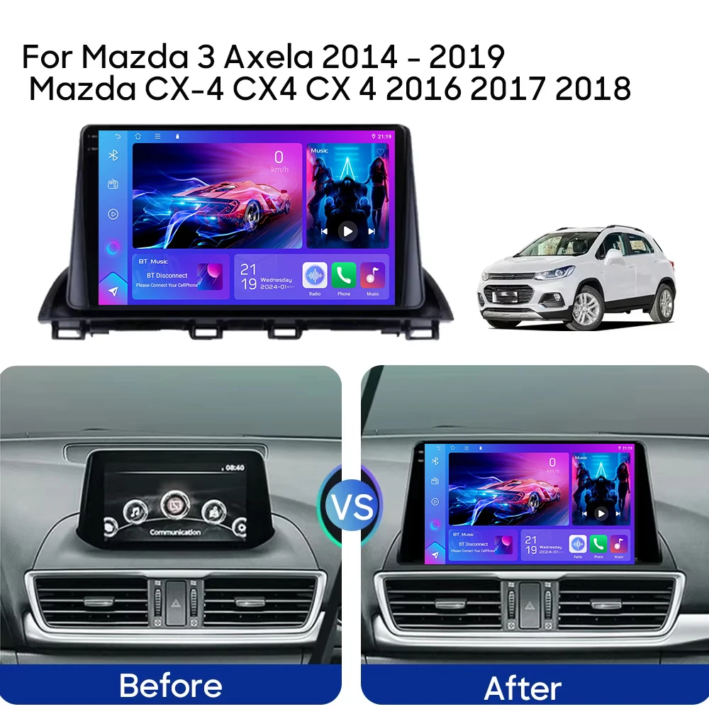 Car Multimedia Android For Mazda 3 Axela 2014-2017 2018 2019 Head Unit Player Navigation GPS Atuo Carplay WIFI 5G No 2din DVD BT