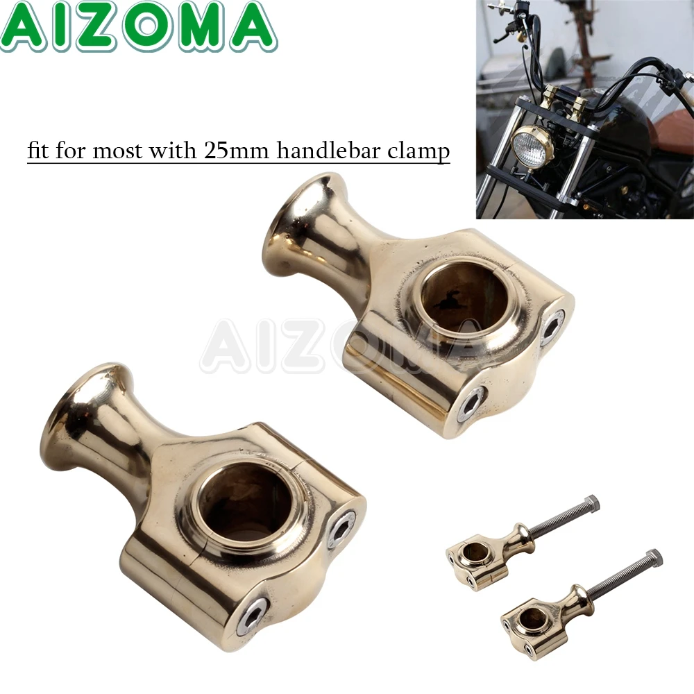 

Universal 25mm 1" Motorcycle Brass Retro Handlebar Riser Mount Clamp For Harley Bobber Sportster Softail Custom Yamaha Scrambler