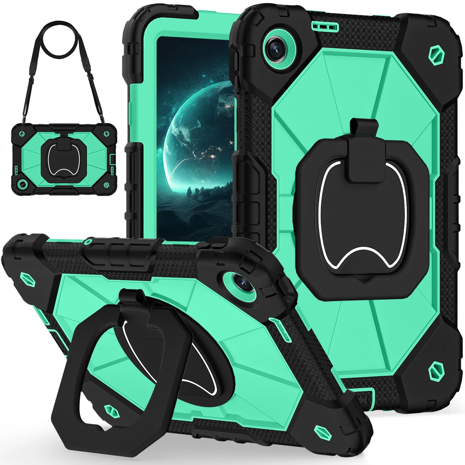 360 Rotating Kids Stand Tablet Heavy Duty Armor Case for Xiaomi Poco Pad C1 Redmi Pad 2 9.7