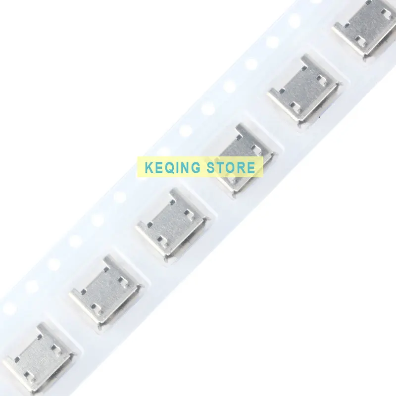 All copper Micro 5P socket four-pin 7.2 With long pins with curly edges Insert board USB female holder roll tape