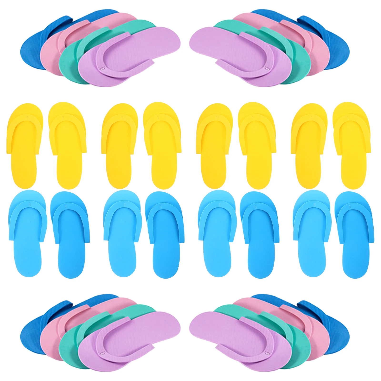 

24pcs 24 Pairs Anti-scalding Disposable EVA Slippers for Beach Spa Pedicure Salon Home Hotel Random Color Travel Shower