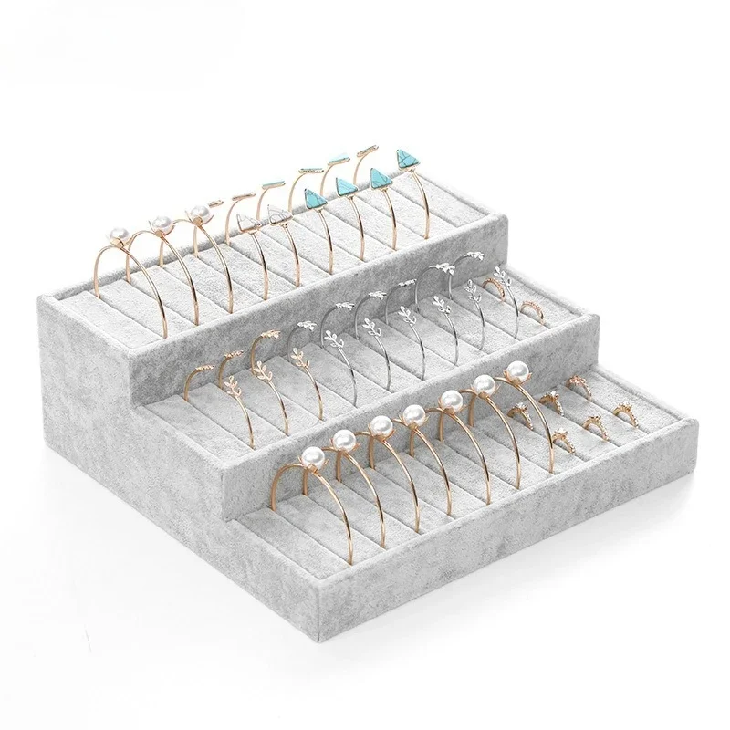 Velvet Bracelet Stand Ring Earring Storage Stands Packing Jewellery Large Showcase Holder Exhibitor Organizer Display Supplies
