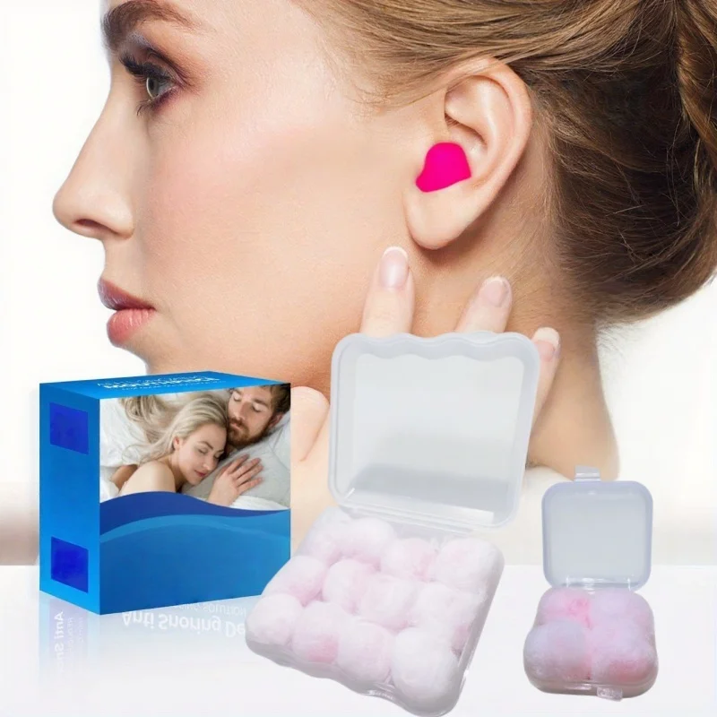 

12Pcs Soft Wax Cotton Earplugs Wax Kneadable Ear Plugs Airplane Sound Insulation Noise Reduction Ear Plug Unisex