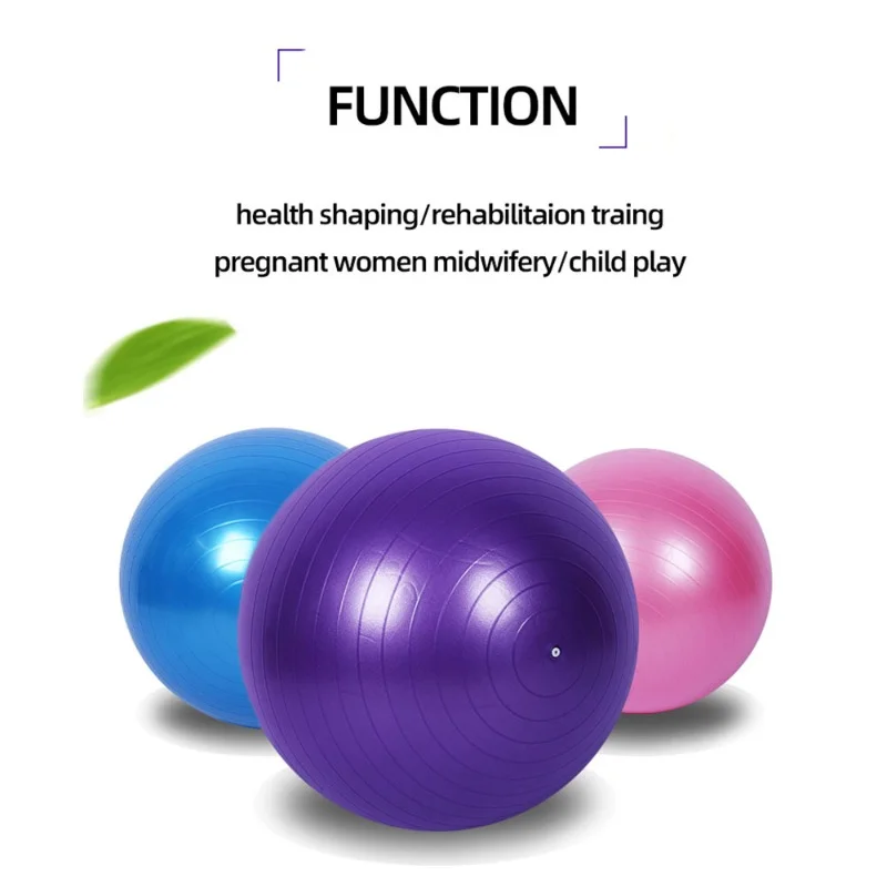 Boule de fitness IkYoga en PVC, équipement de Pilates, résistant à la pression, épais, VPN, équilibre, exercices à domicile, 45cm, 55cm, 65cm, 75cm