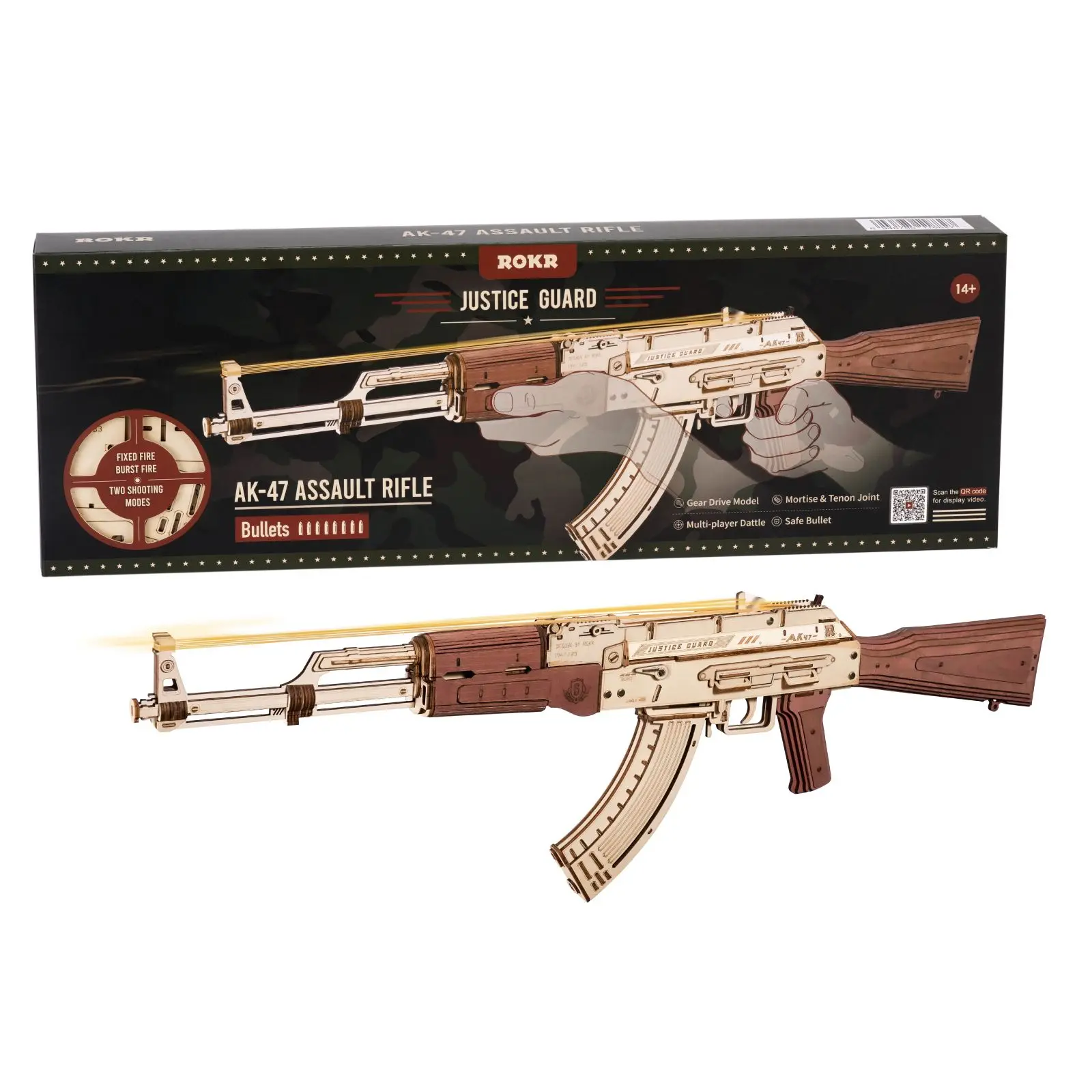 ROKR Automatisches Gewehr AK-47, Waffenblöcke, Modellbausatz, Spielzeug, Geschenk für Kinder, Jungen, Geburtstagsgeschenk – LQ901