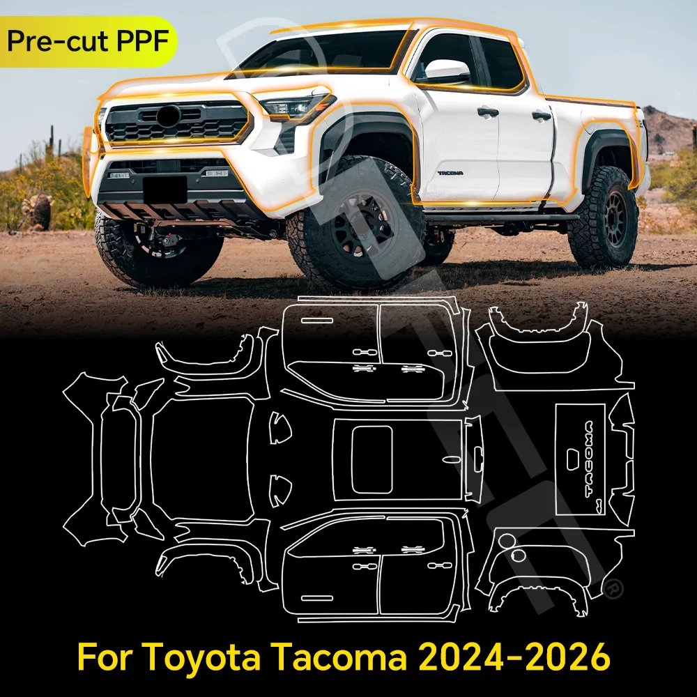 

For Toyota Tacoma 2024-2026 Pre-cut PPF TPU Paint Protection Film Car Body Anti-Scratch Clear Bra Resistant Repairable Invisible