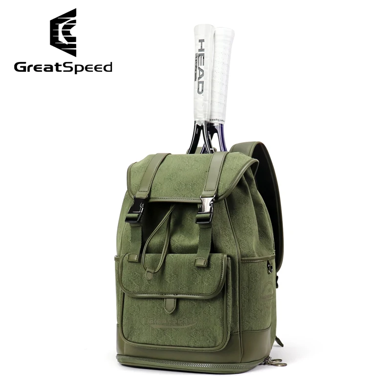 Classic Army Green RH2 Tennis Racquet Backpack Unique Design Men Women Badminton Tennis Racket Bag Gym Sporting Shoulder Bags