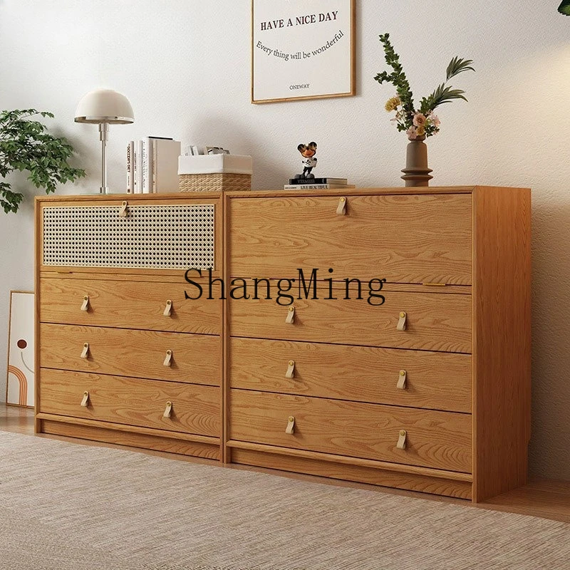 

ZYY wabi-sabi wind solid wood four-bucket dining side storage cabinet modern simple light luxury furniture