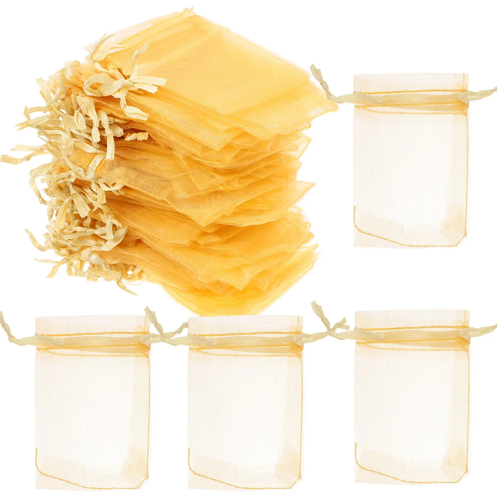 

100 шт. маленьких мешочков из органзы с завязками, подарочные мешочки для ювелирных изделий, свадебных сувениров, конфет, многоразовые сетчатые мешочки для хранения