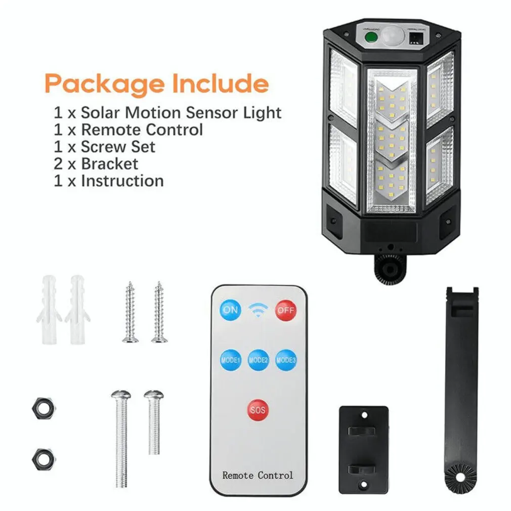 Lúmenes de luz Led Solar para exteriores, lámpara con Sensor de movimiento, 4 modos, resistente al agua, para jardín, farol de calle y patio