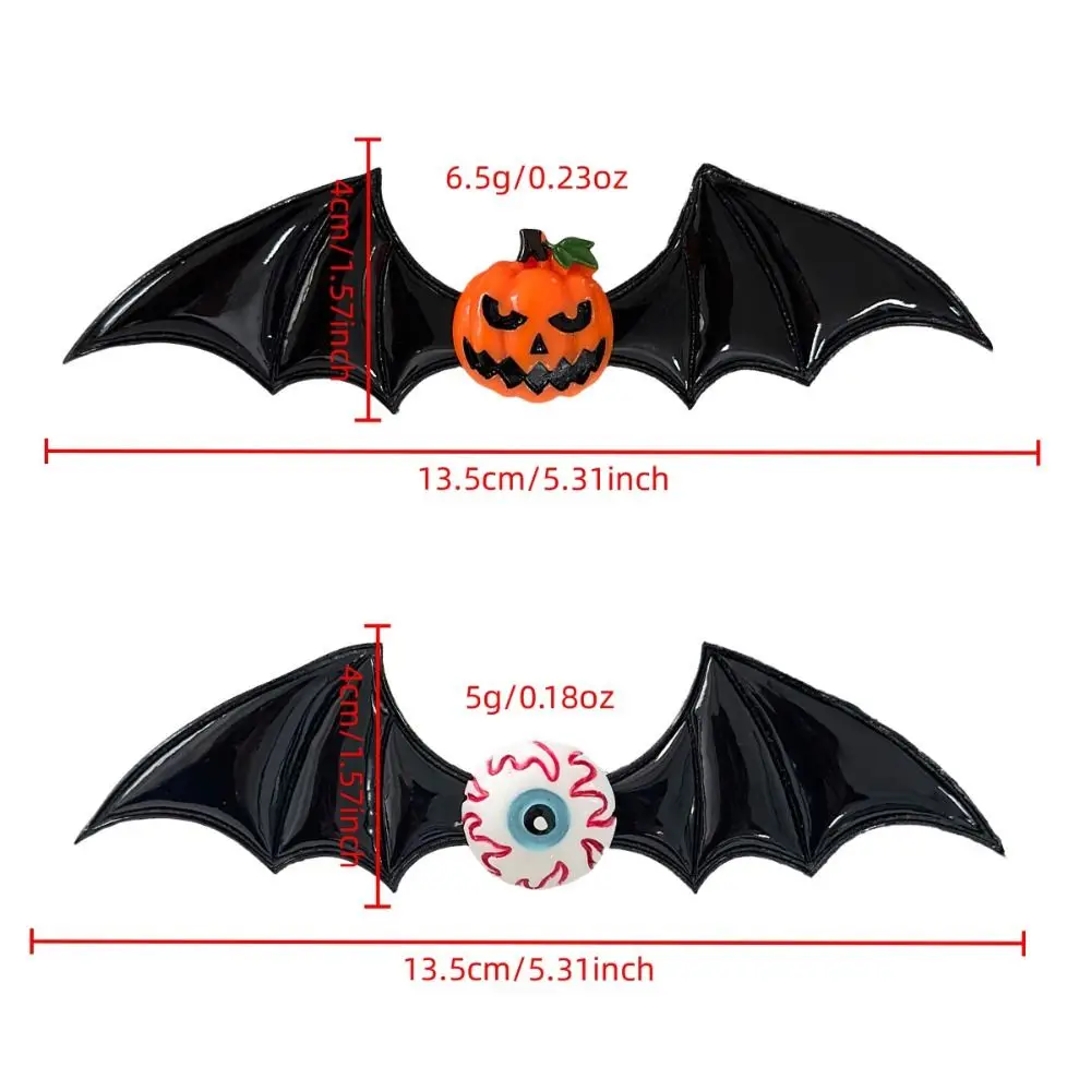 4PCS Punk Resin Halloween Hairpin Cosplay Hair Barrettes Bat Wings Hair Clip Headdress Y2k Bat Duckbill Side Clip Party Props