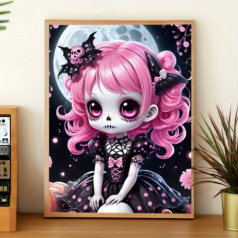A 5D Round/Square Diamond Painting with No Frame, Featuring an Anime Theme, Suitable for Beginners And Craft Enthusiasts.